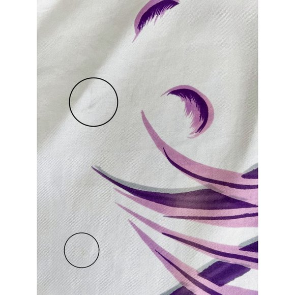 Vintage 70s Square Scarf with Purple/Gray Birds - Picture 3 of 5